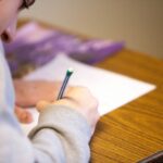 student writing